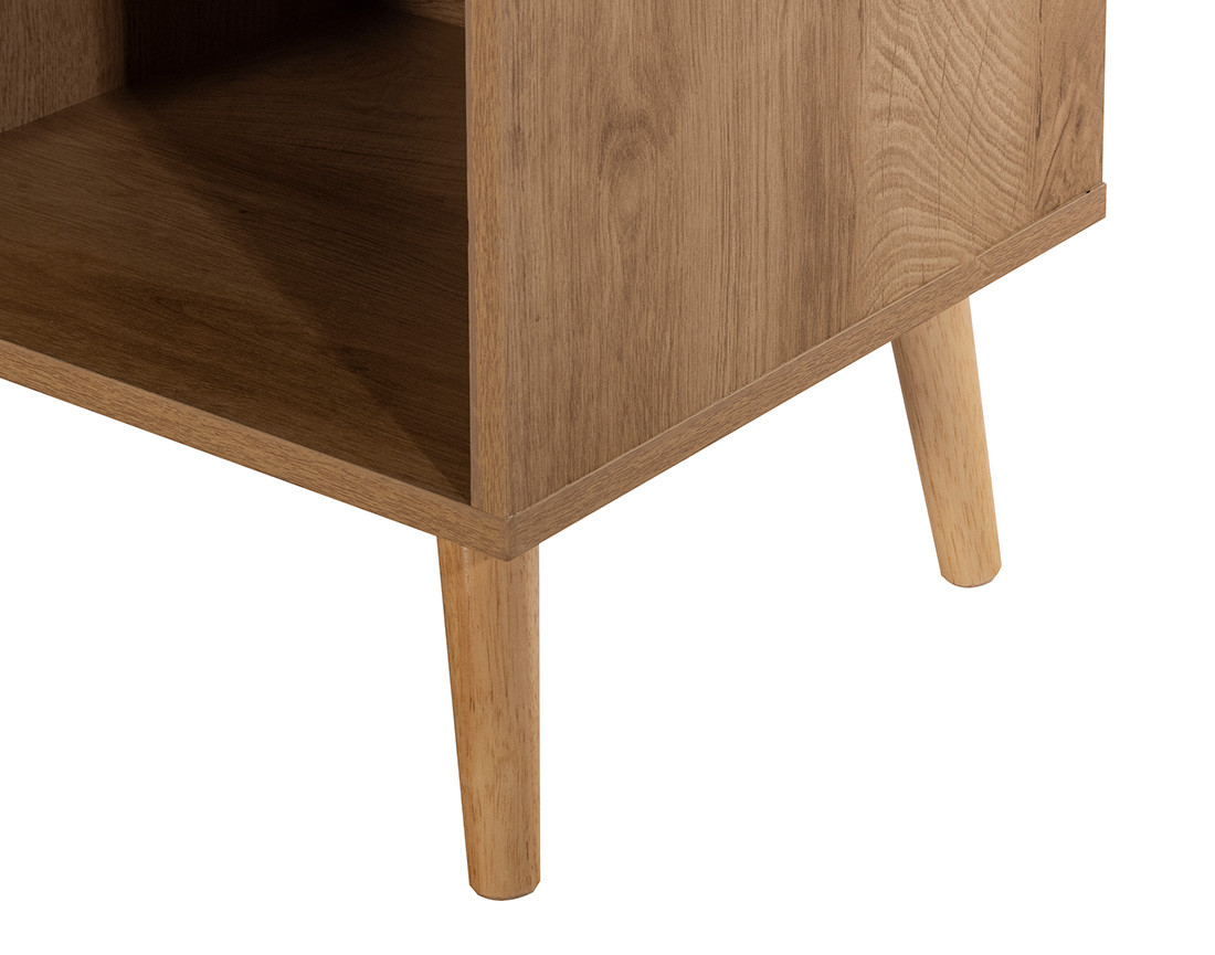 Buffet haut bois et cannage 2 niches et 1 porte 80 cm Goto