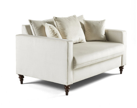 Canapé droit 2 places en velours Flamingo