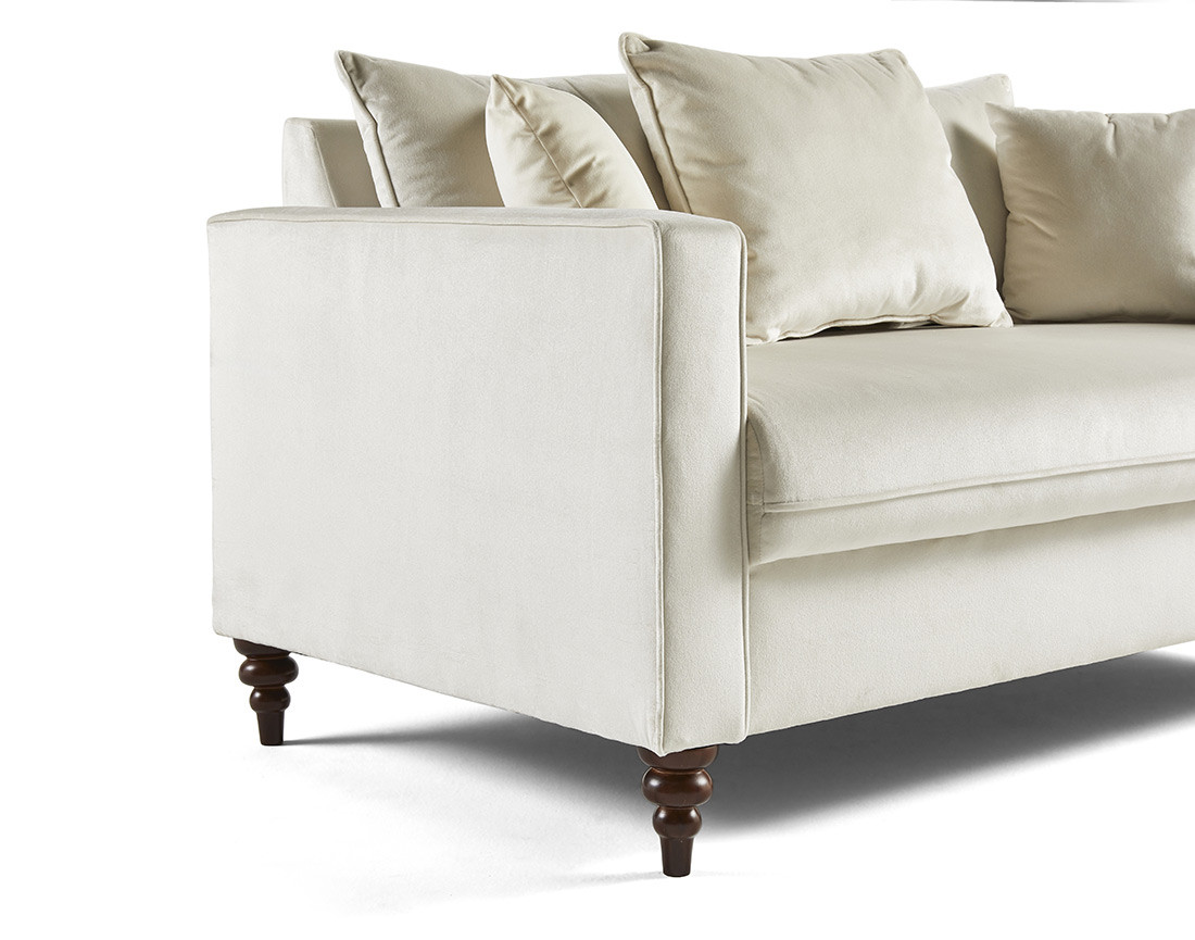 Canapé droit 2 places en velours Flamingo Canapé droit 2 places en velours Flamingo