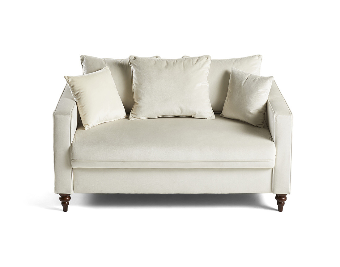 Canapé droit 2 places en velours Flamingo Canapé droit 2 places en velours Flamingo