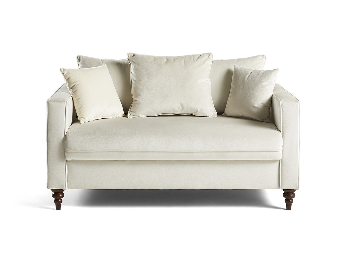 Canapé droit 2 places en velours Flamingo Canapé droit 2 places en velours Flamingo