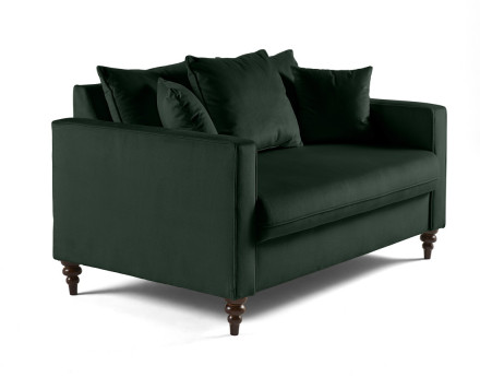 Canapé droit 2 places en velours Flamingo