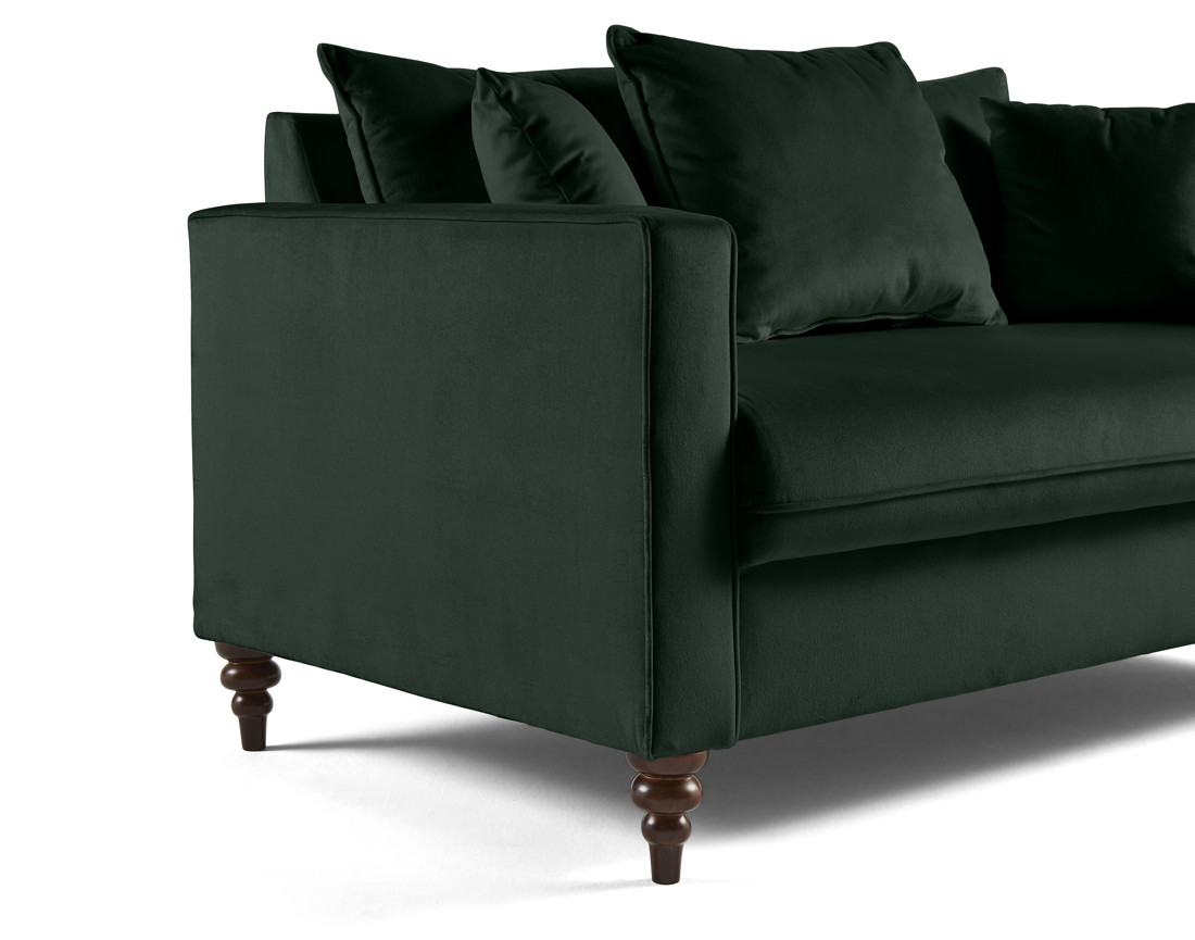 Canapé droit 2 places en velours Flamingo