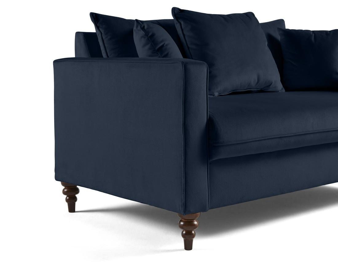 Canapé droit 2 places en velours Flamingo