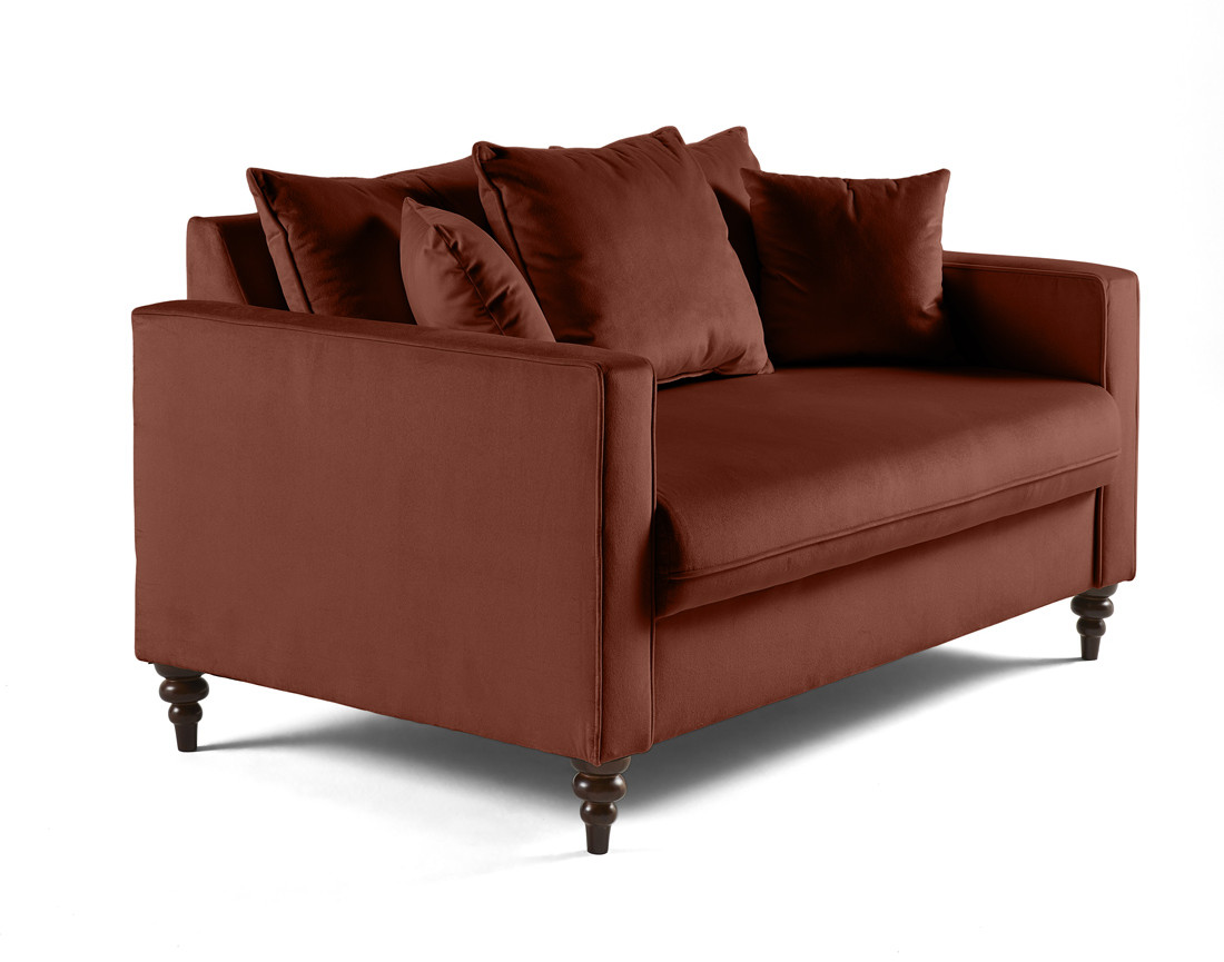 Canapé droit 2 places en velours Flamingo