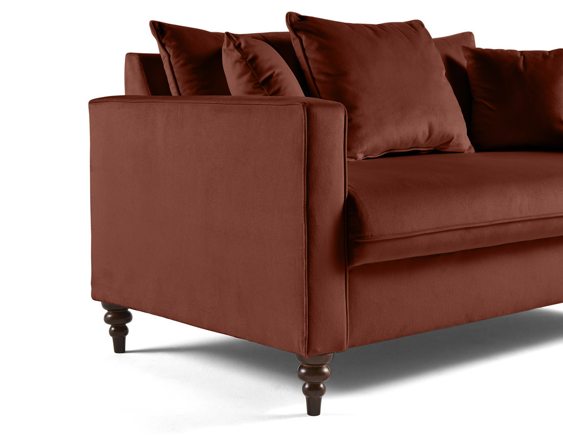 Canapé droit 2 places en velours Flamingo