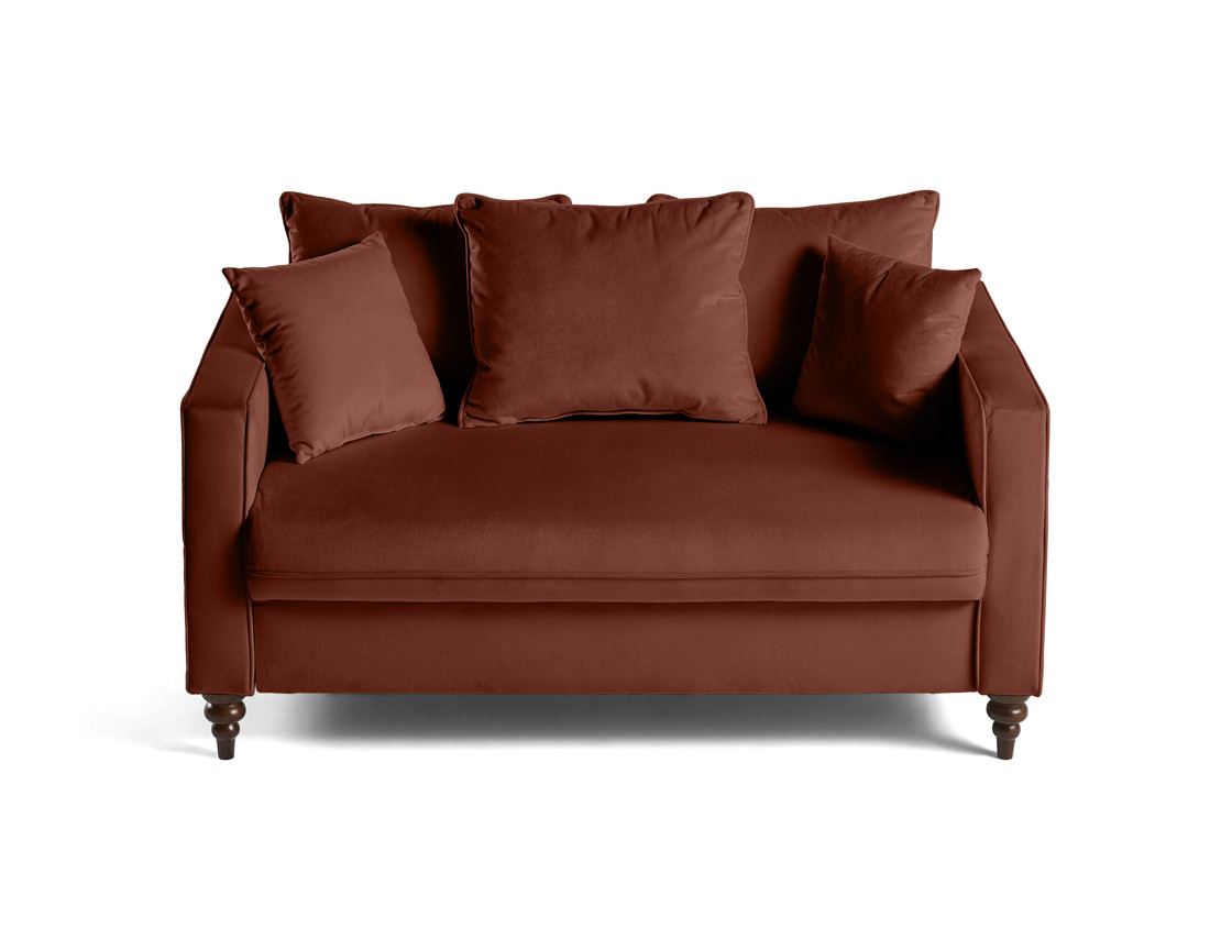 Canapé droit 2 places en velours Flamingo