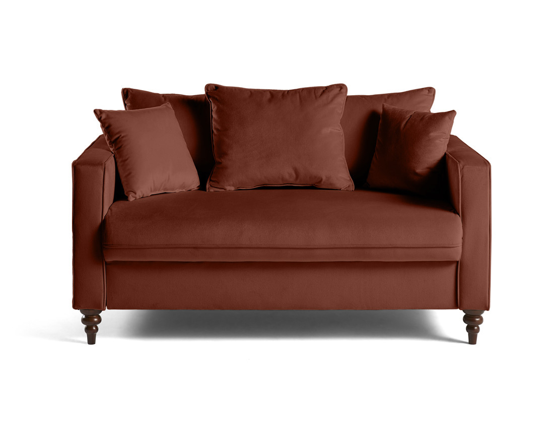 Canapé droit 2 places en velours Flamingo