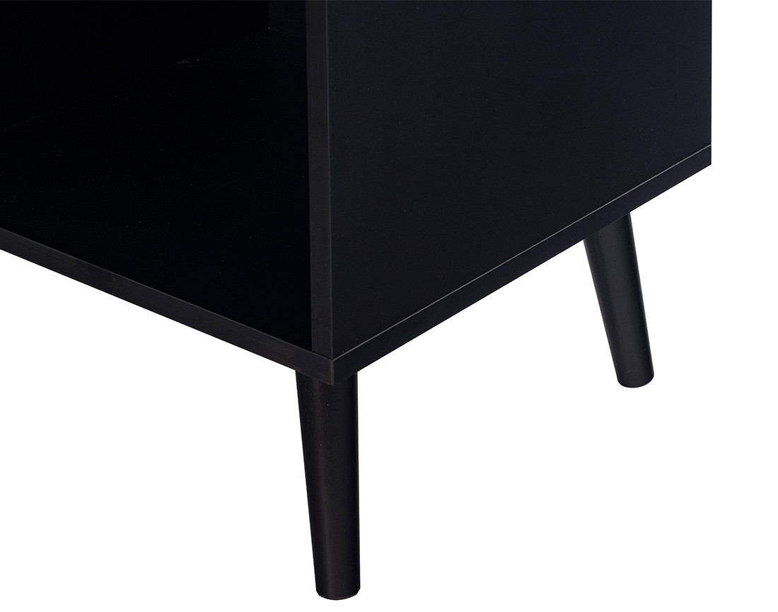 Buffet haut noir et cannage 80 cm Goto