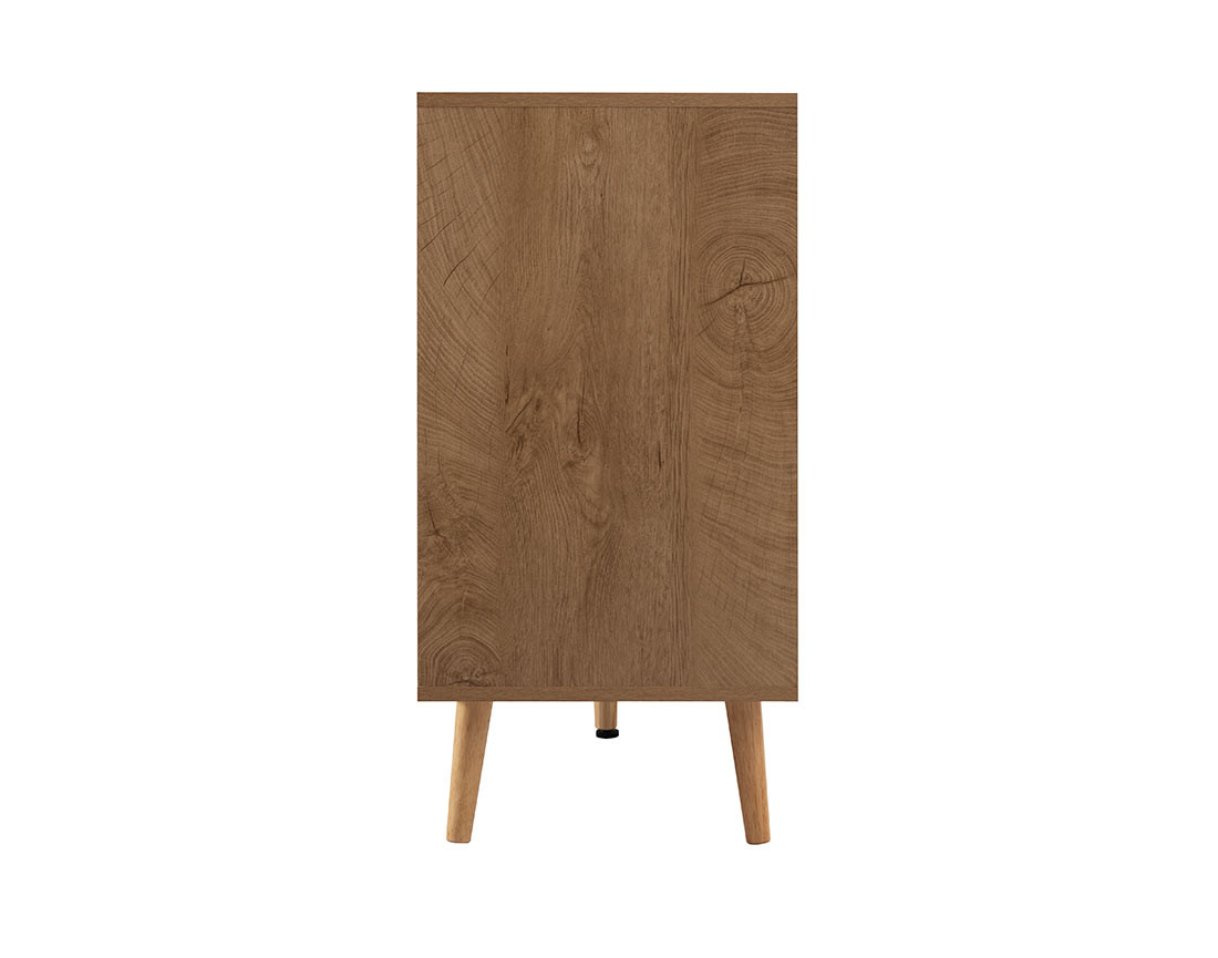 Buffet bas bois et cannage 3 portes 140 cm Goto