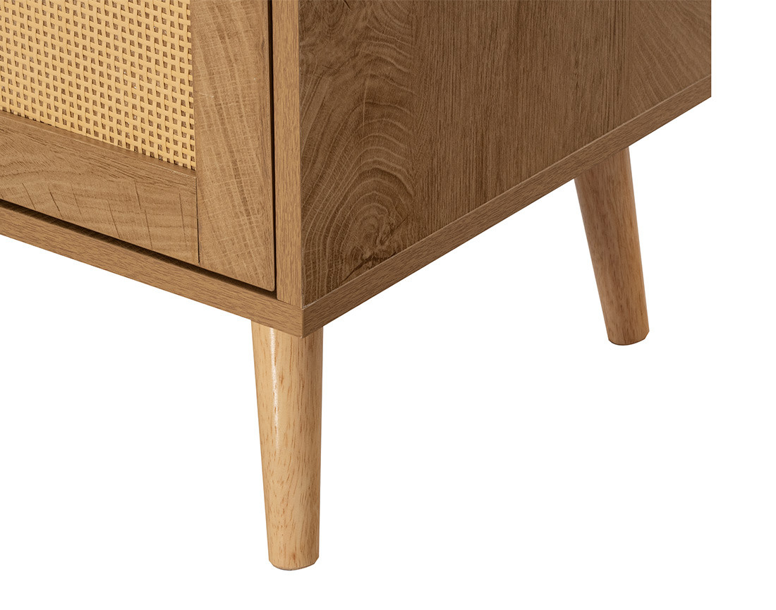 Buffet bas bois et cannage 140 cm Goto