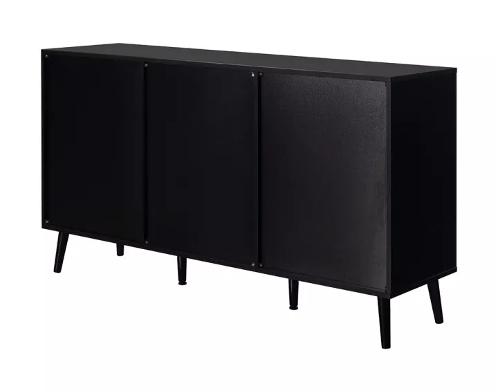 Buffet bas noir 140 cm Goto