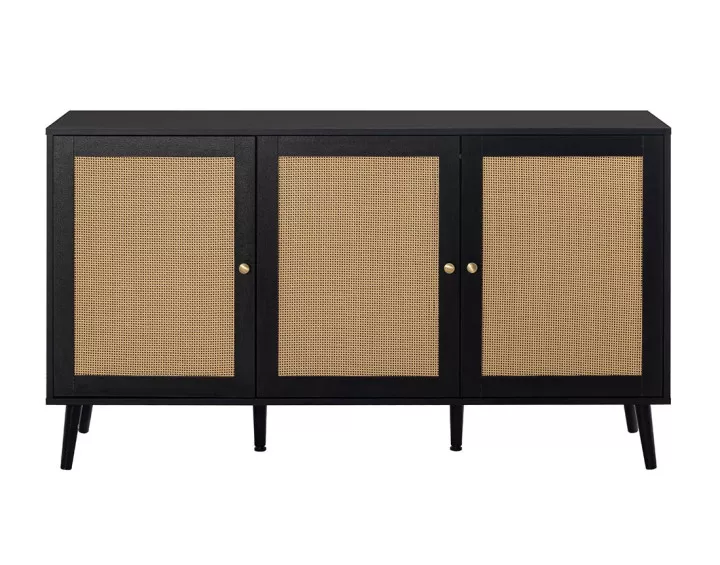 Buffet bas noir 140 cm Goto