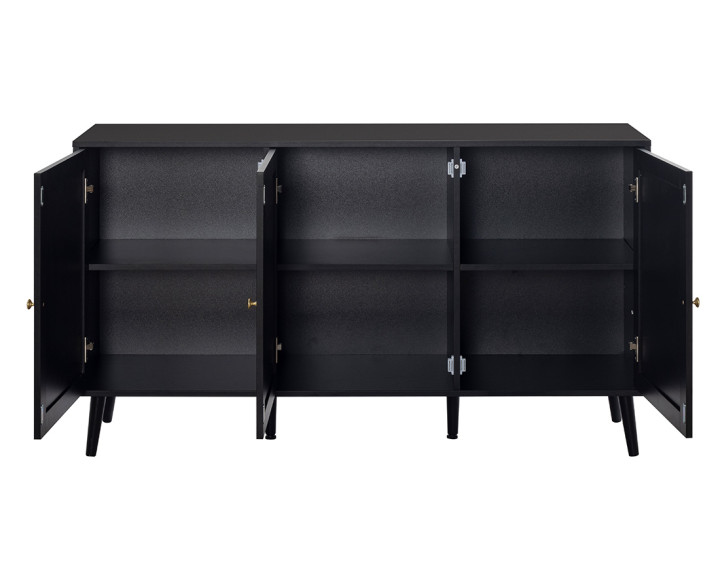 Buffet bas noir 140 cm Goto