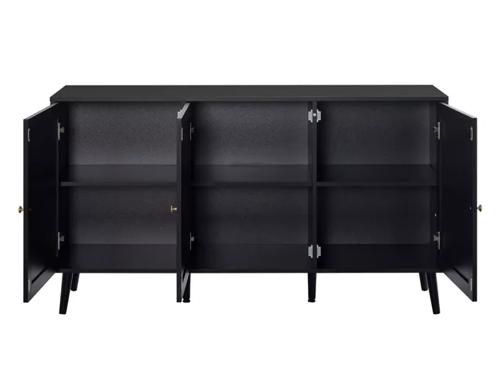 Buffet bas noir 140 cm Goto