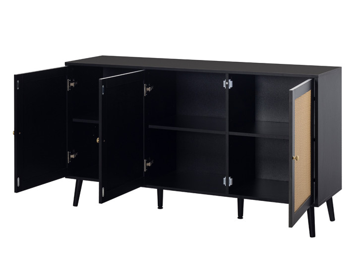 Buffet bas noir 140 cm Goto