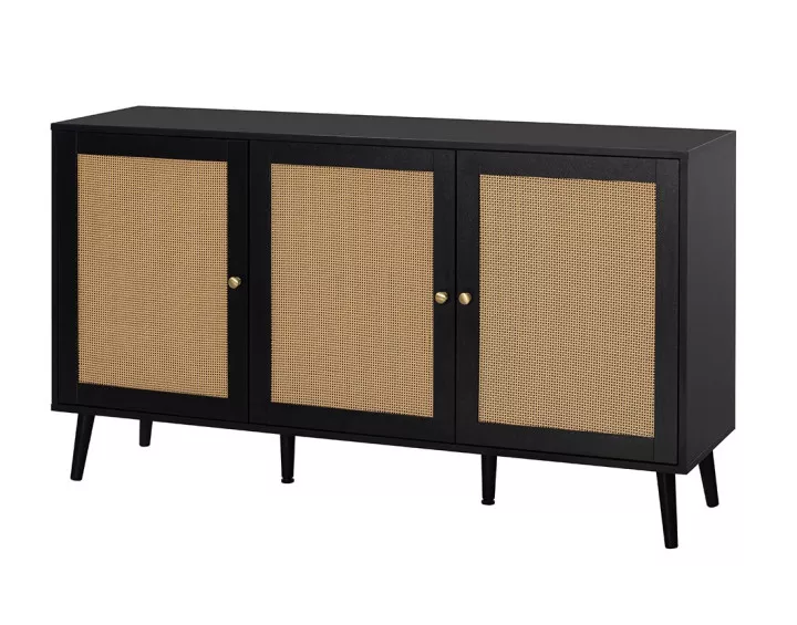 Buffet bas noir 140 cm Goto