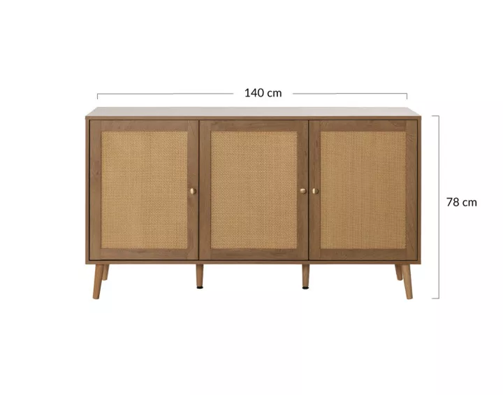 Buffet bas bois 140 cm Goto