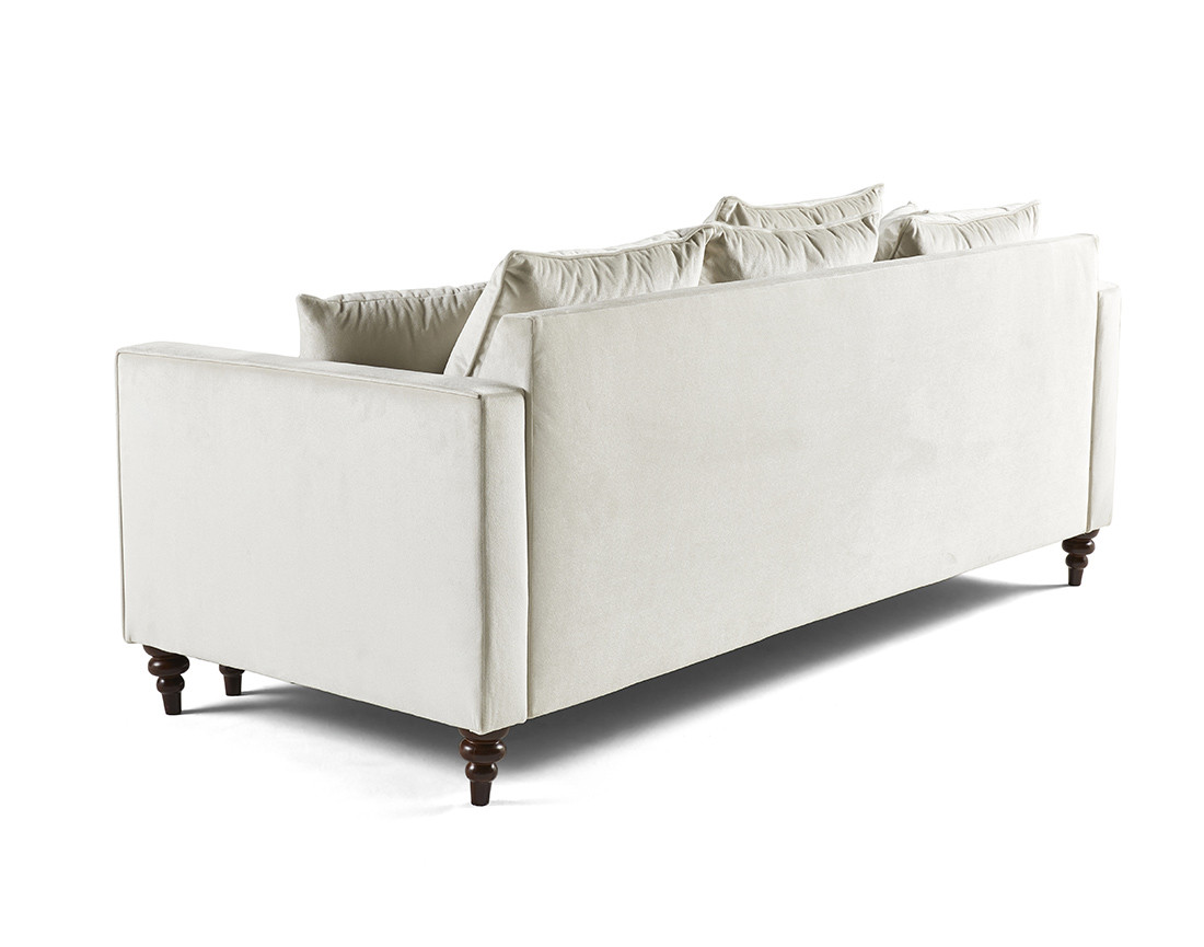 Canapé droit 3 places convertible en velours Flamingo