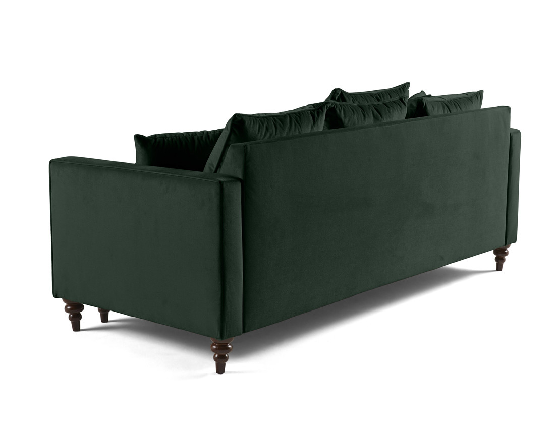 Canapé droit 3 places convertible en velours Flamingo