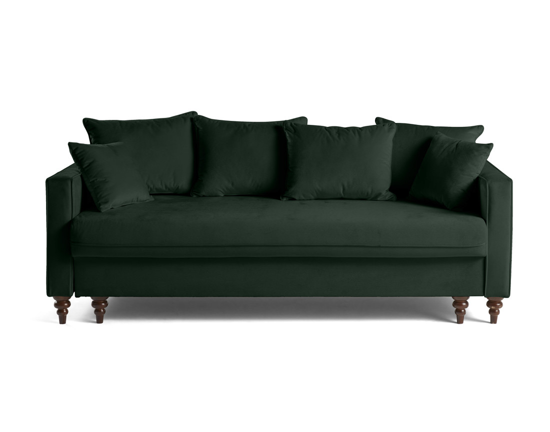 Canapé droit 3 places convertible en velours Flamingo