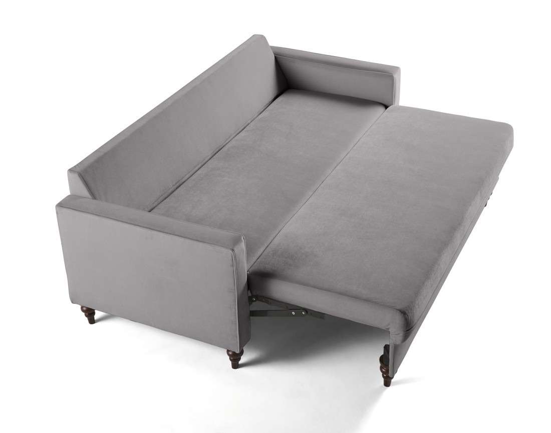 Canapé droit 3 places convertible en velours Flamingo Canapé droit 3 places convertible en velours Flamingo