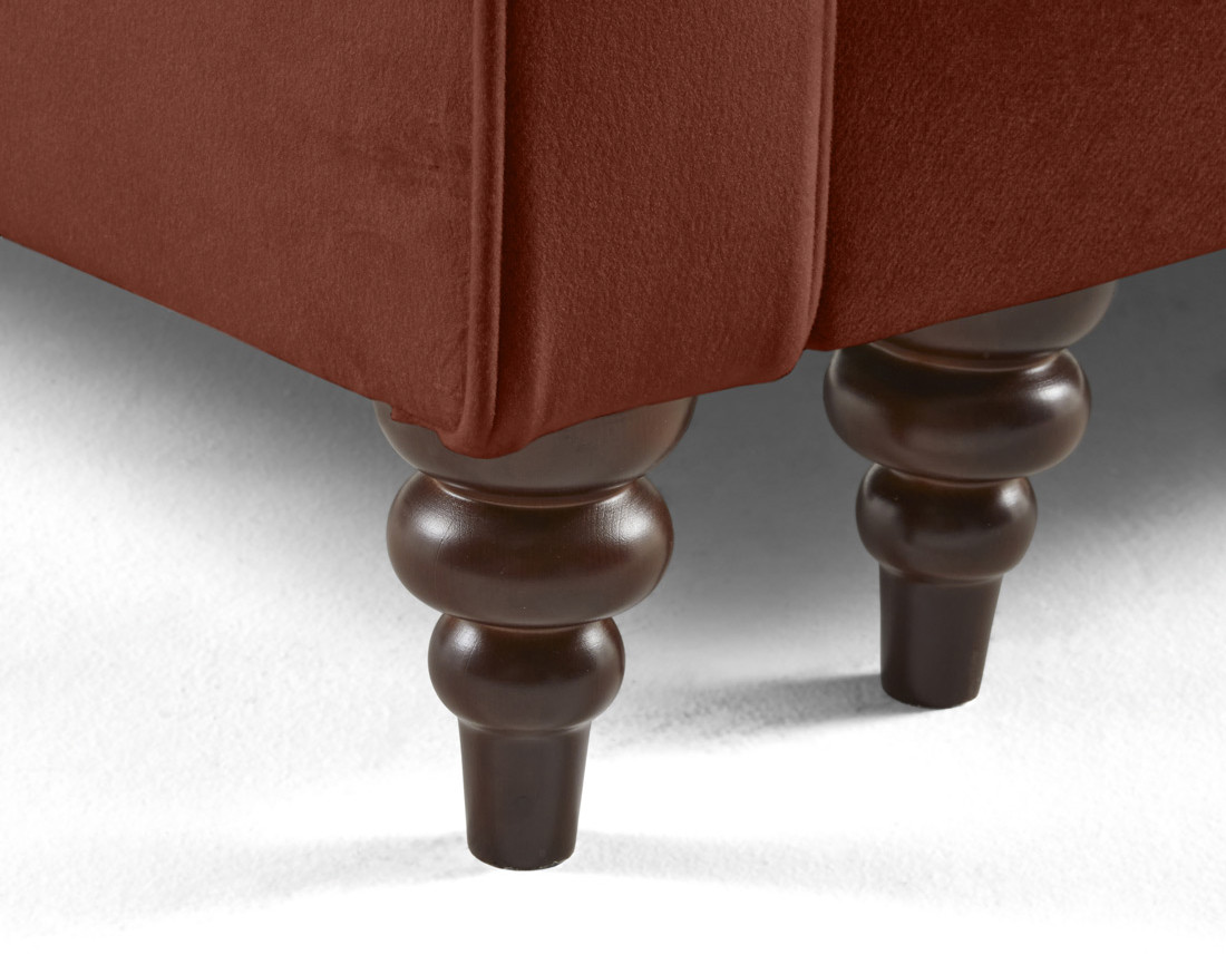 Canapé droit 3 places convertible en velours Flamingo