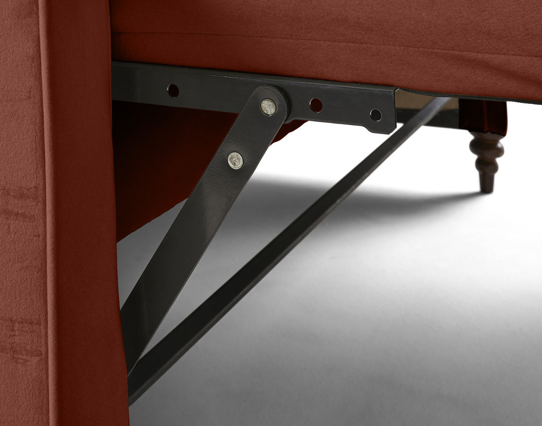 Canapé droit 3 places convertible en velours Flamingo