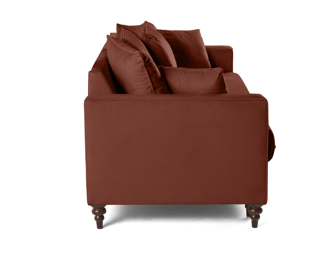 Canapé droit 3 places convertible en velours Flamingo