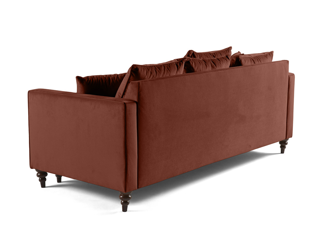 Canapé droit 3 places convertible en velours Flamingo