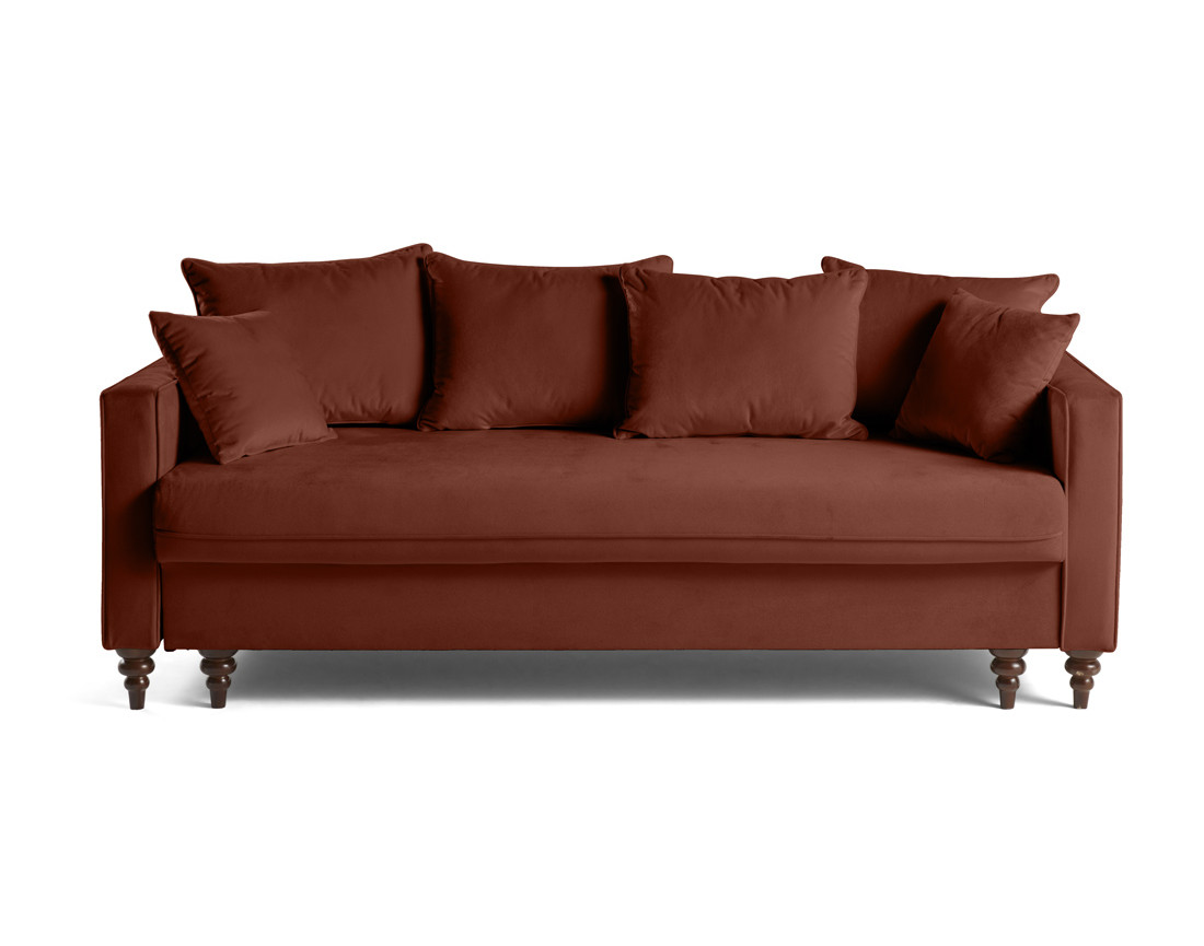 Canapé droit 3 places convertible en velours Flamingo