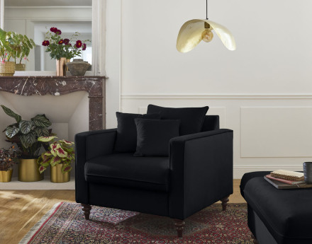 Fauteuil en velours Flamingo