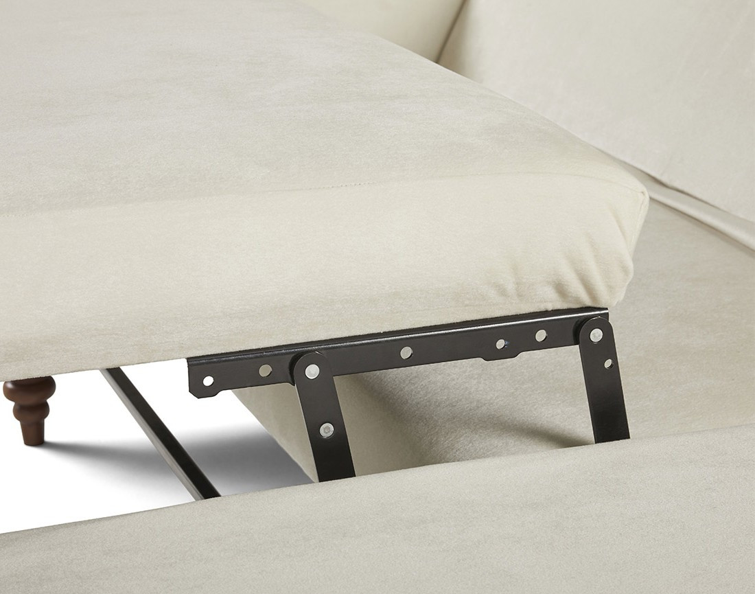 Canapé d'angle droit 4 places convertible en velours Flamingo