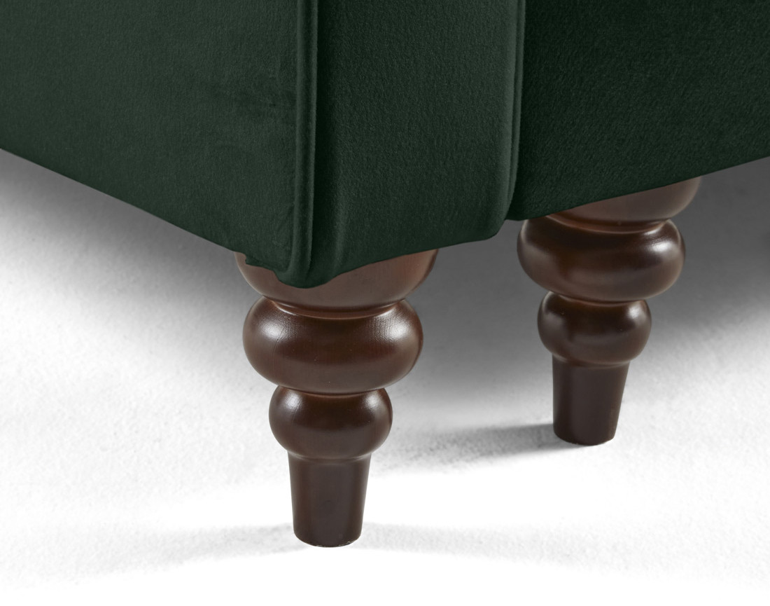 Canapé d'angle droit 4 places convertible en velours Flamingo