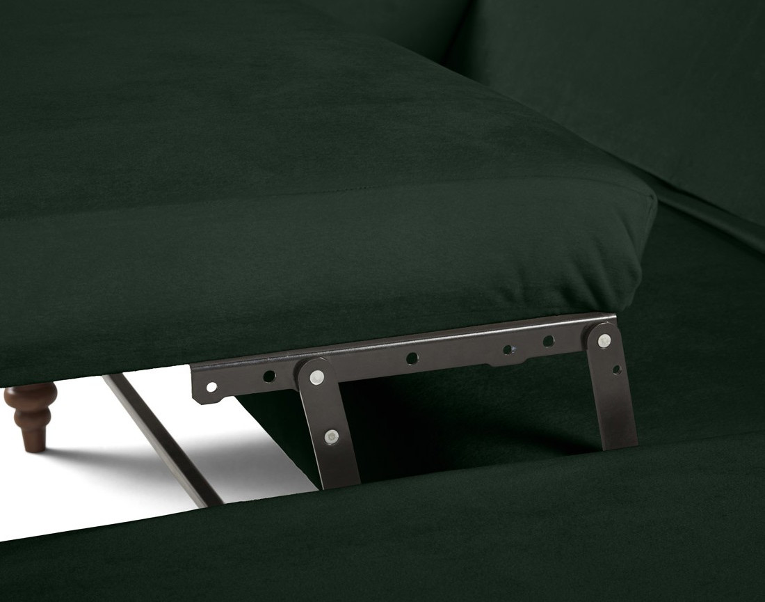 Canapé d'angle droit 4 places convertible en velours Flamingo