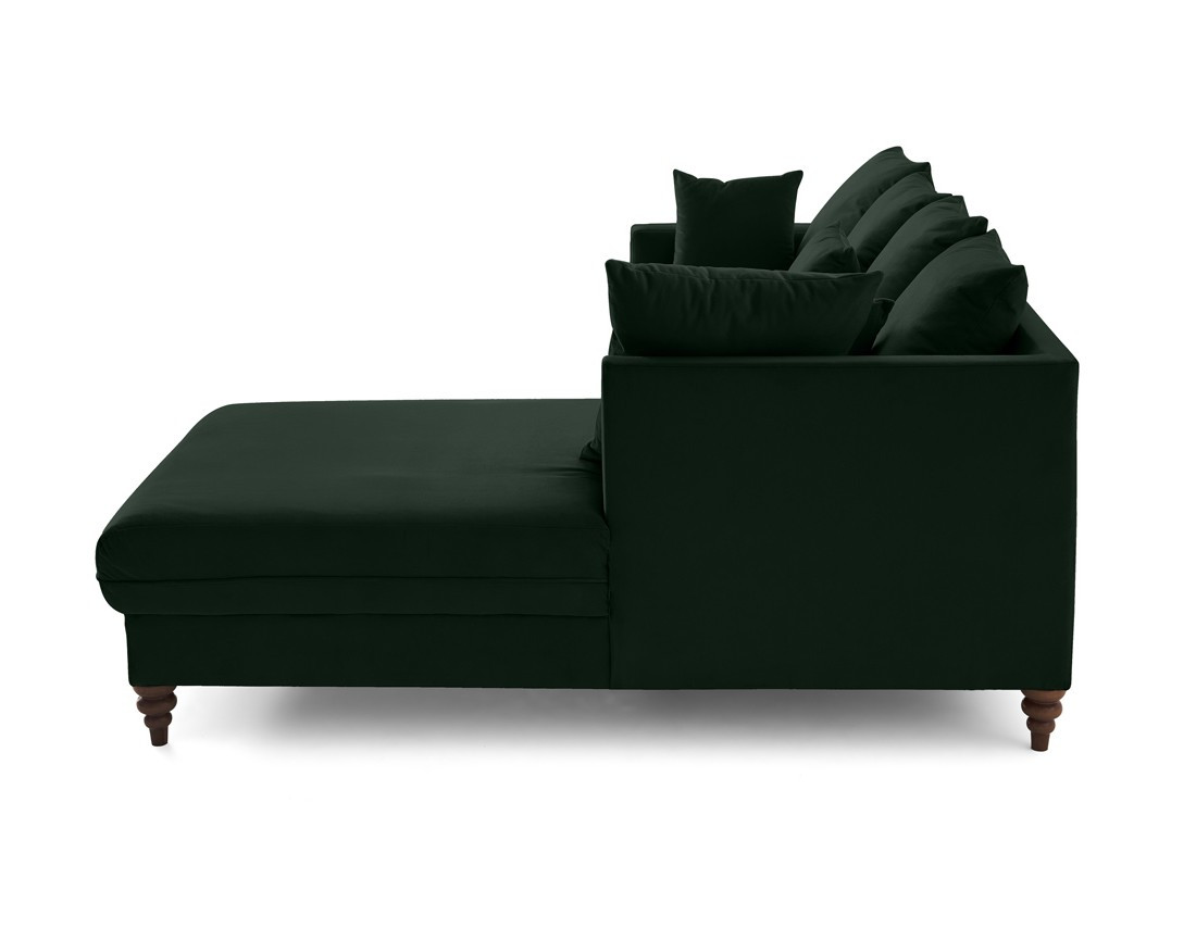 Canapé d'angle droit 4 places convertible en velours Flamingo