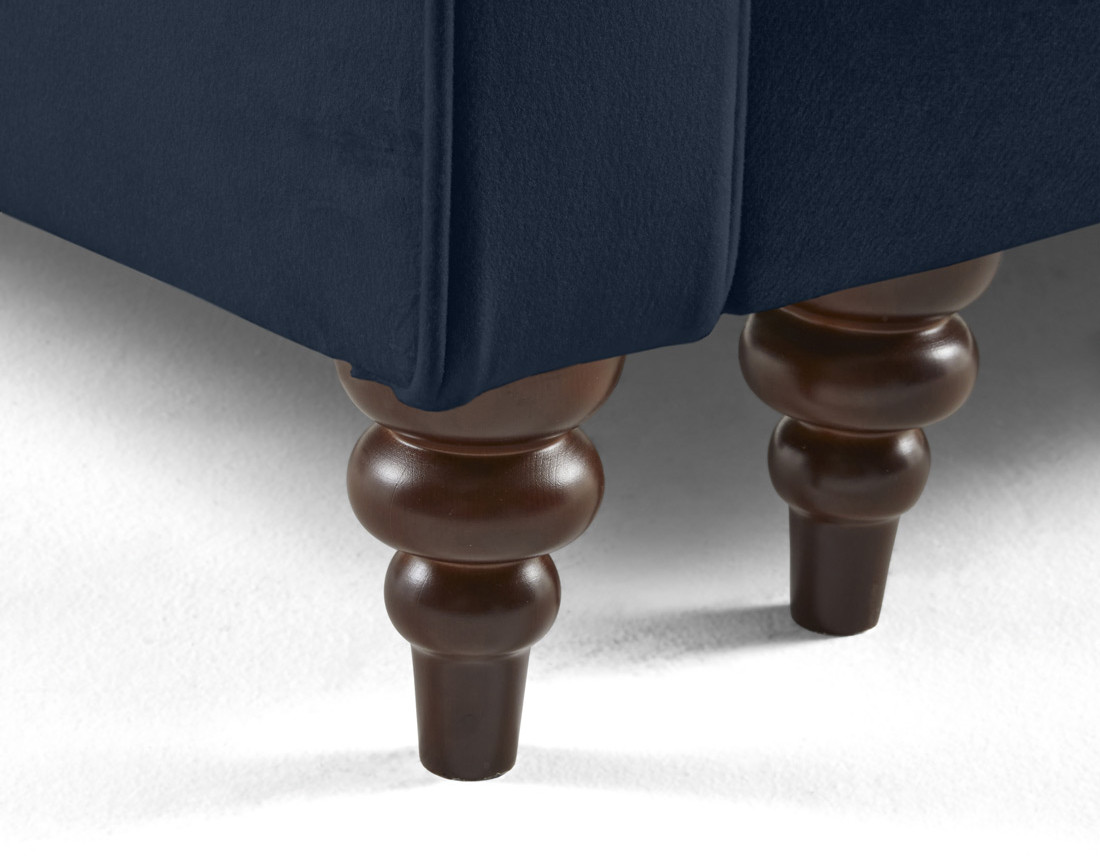 Canapé d'angle droit 4 places convertible en velours Flamingo