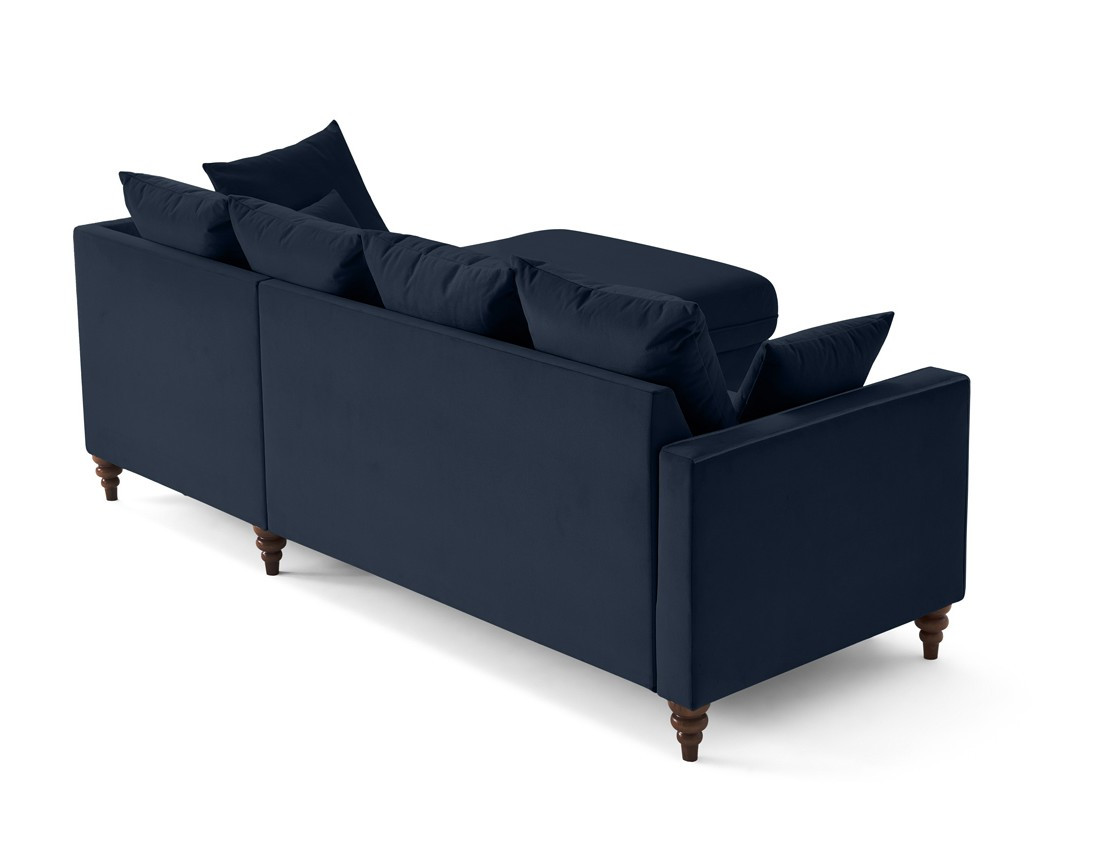 Canapé d'angle droit 4 places convertible en velours Flamingo