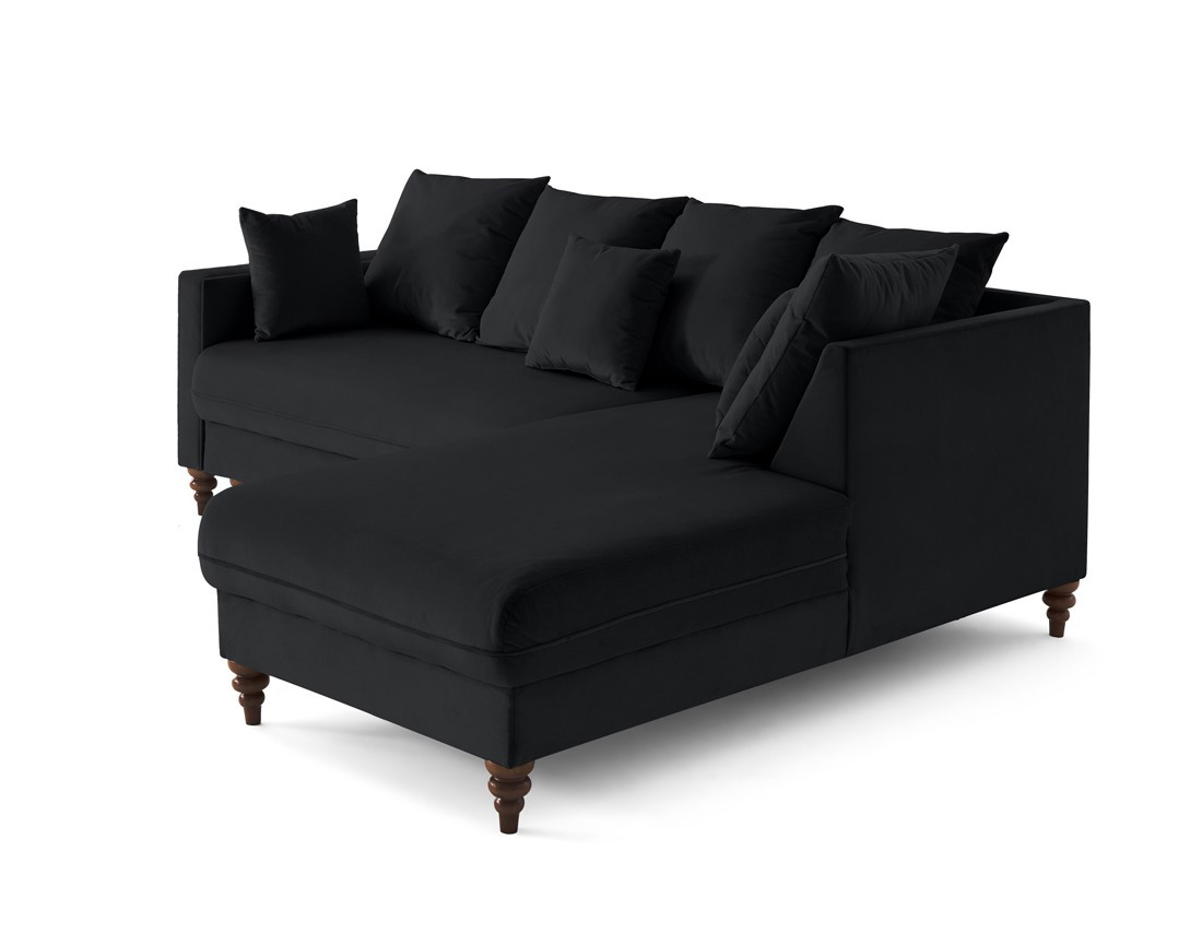 Canapé d'angle droit 4 places convertible en velours Flamingo Canapé d'angle droit 4 places convertible en velours Flamingo