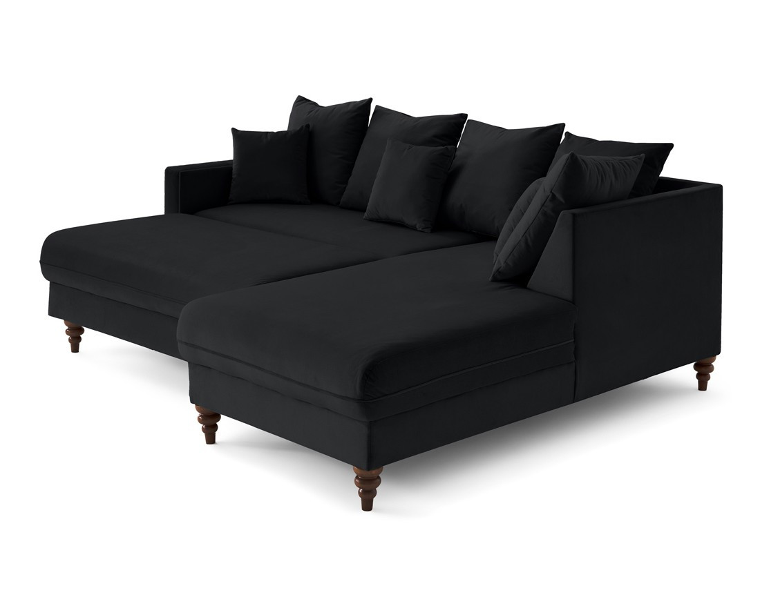 Canapé d'angle droit 4 places convertible en velours Flamingo Canapé d'angle droit 4 places convertible en velours Flamingo