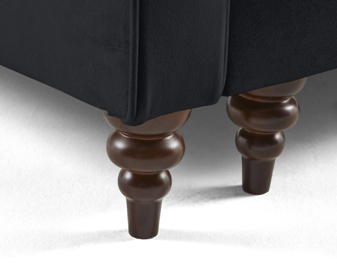 Canapé d'angle droit 4 places convertible en velours Flamingo Canapé d'angle droit 4 places convertible en velours Flamingo