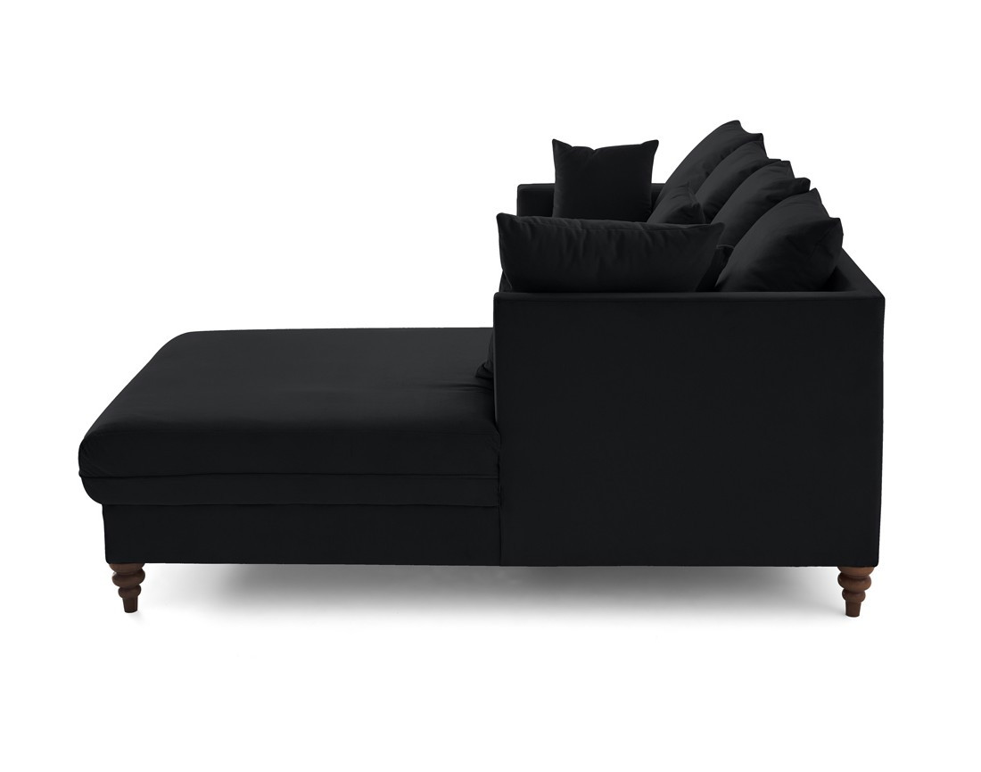 Canapé d'angle droit 4 places convertible en velours Flamingo Canapé d'angle droit 4 places convertible en velours Flamingo