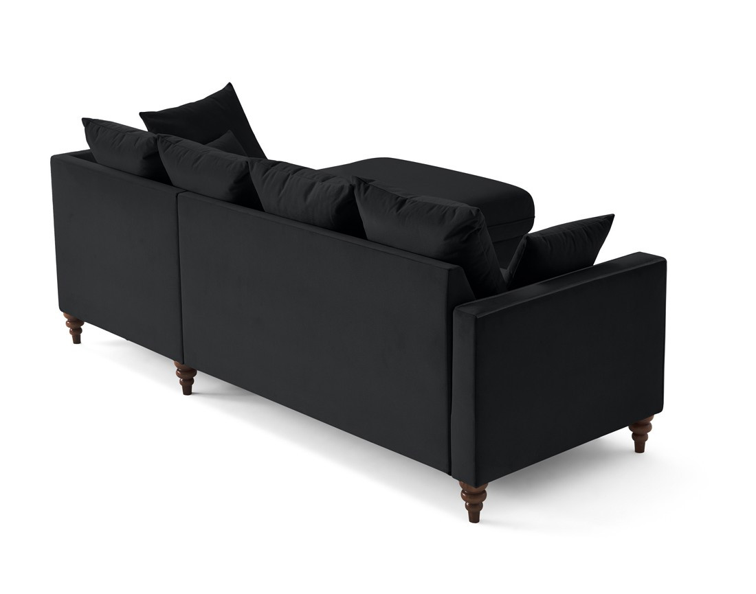 Canapé d'angle droit 4 places convertible en velours Flamingo Canapé d'angle droit 4 places convertible en velours Flamingo