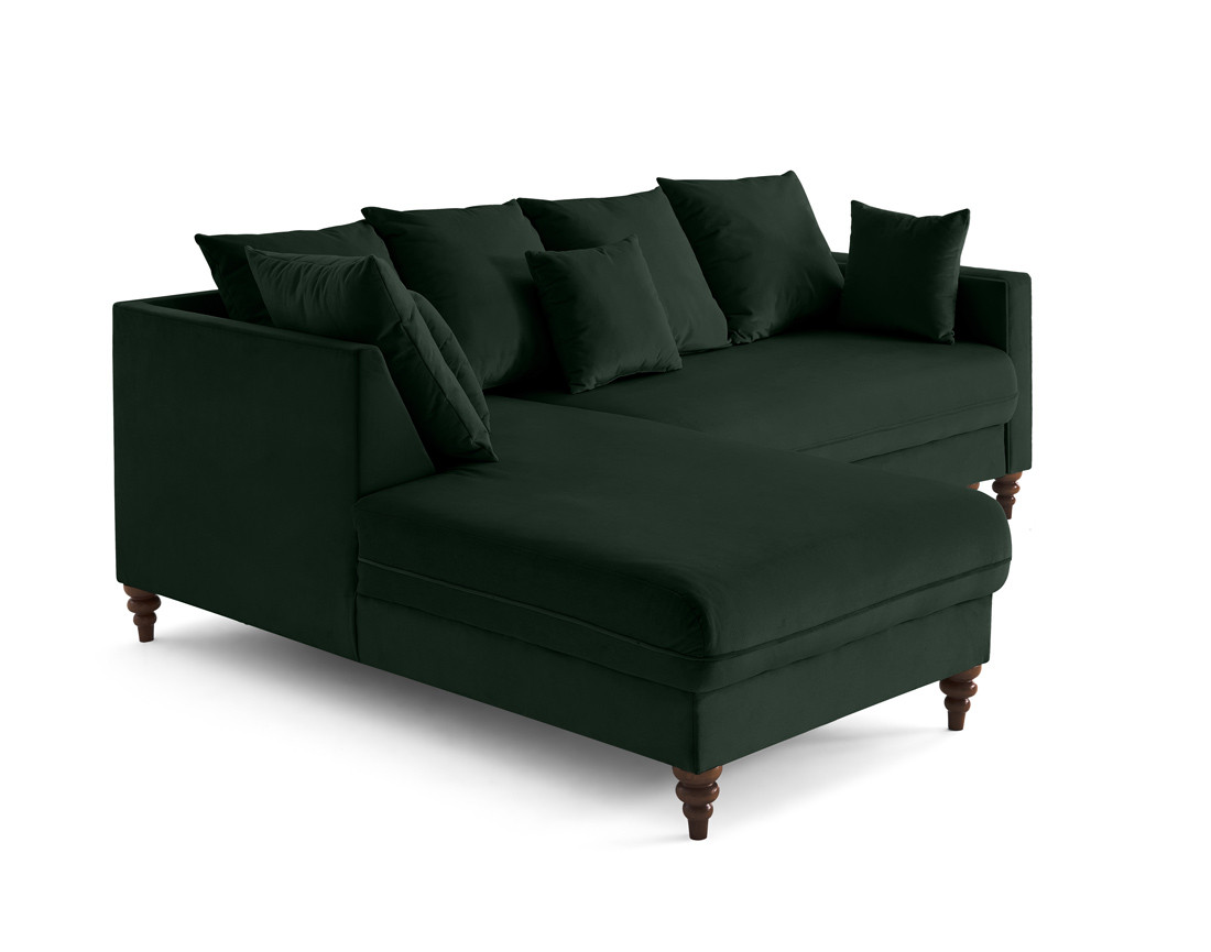 Canapé d'angle gauche 4 places convertible en velours Flamingo