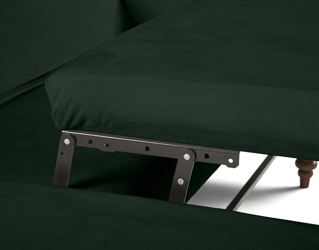 Canapé d'angle gauche 4 places convertible en velours Flamingo