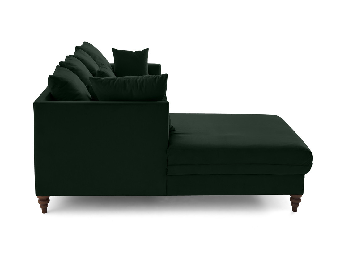 Canapé d'angle gauche 4 places convertible en velours Flamingo