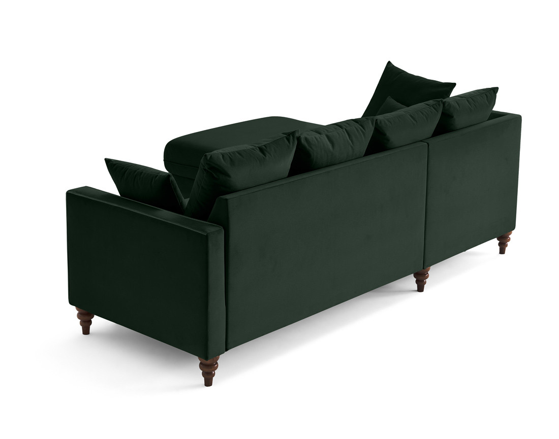 Canapé d'angle gauche 4 places convertible en velours Flamingo