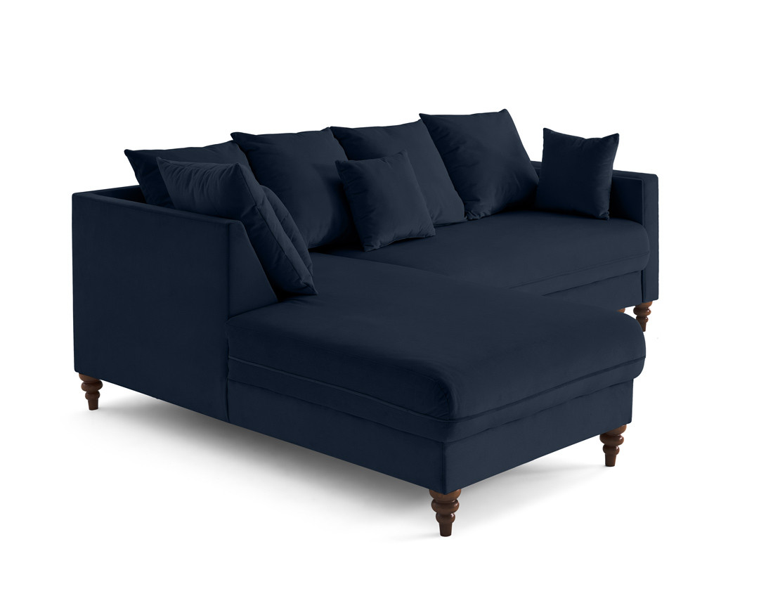 Canapé d'angle gauche 4 places convertible en velours Flamingo