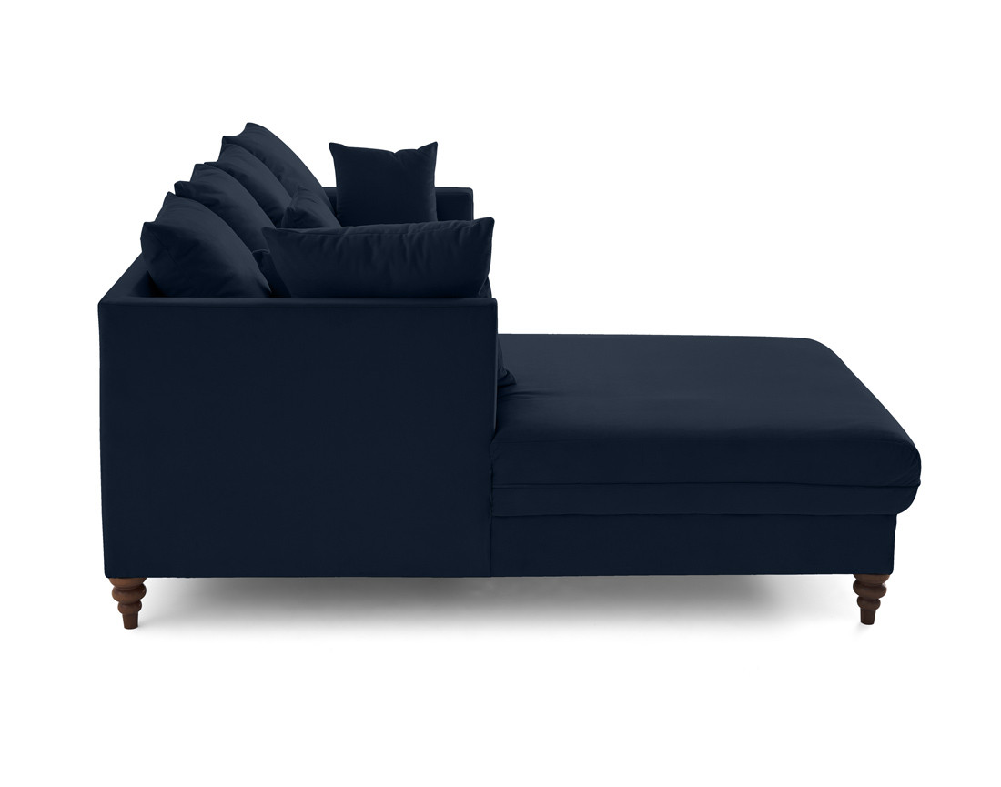 Canapé d'angle gauche 4 places convertible en velours Flamingo