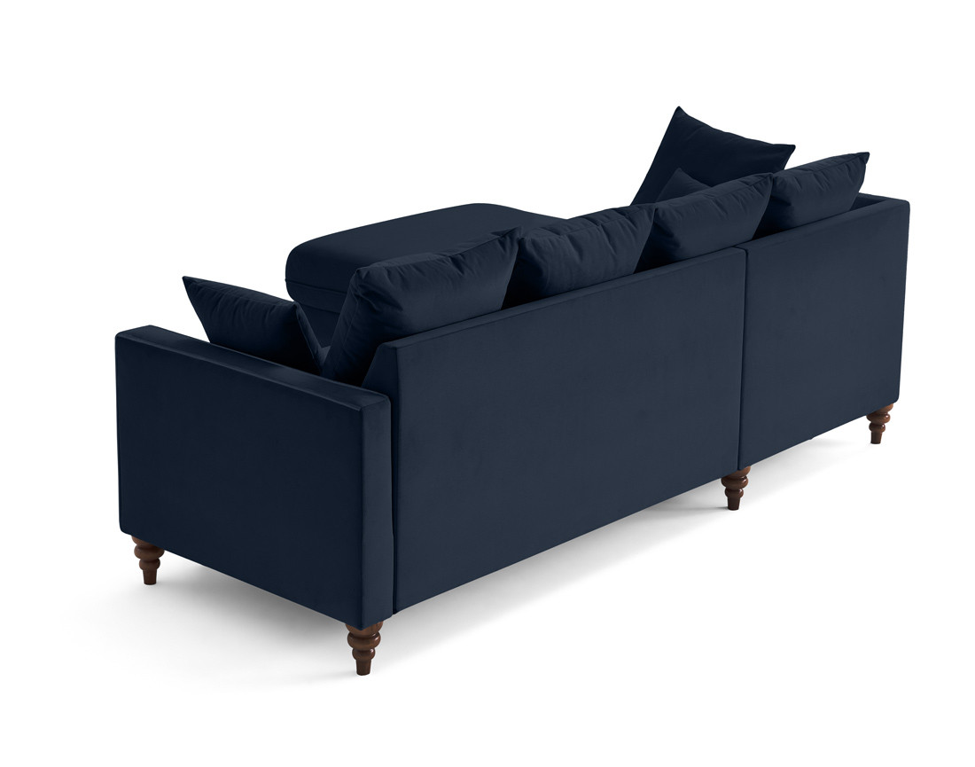 Canapé d'angle gauche 4 places convertible en velours Flamingo